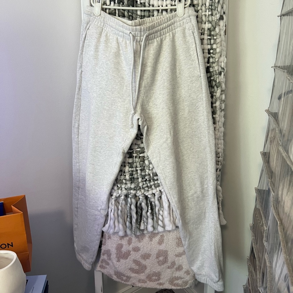 Aritzia TNA Cozy Fleece Grey Joggers